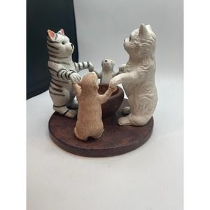 Circle of Friends Cat Mouse Candle Holder Pence 2000